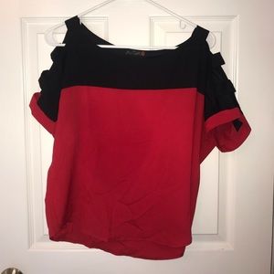 Red and black top